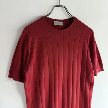 JOHN SMEDLEY 존스메들리 와이드 리브 반팔 코튼 니트