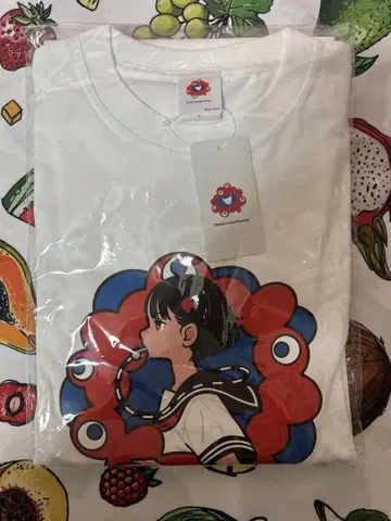 애니메이션 캐릭터 프린트 티셔츠 화이트