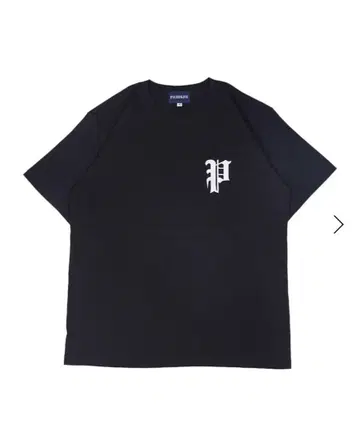 블랙 래글런 슬리브 T셔츠 [ P ] 로고