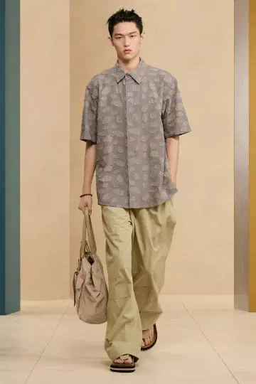ZARA 새상품 그레이 패턴 반팔 셔츠