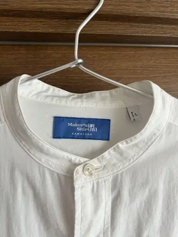 가마쿠라 셔츠 오미사라시 스탠드 카라 브로드 셔츠 화이트 L