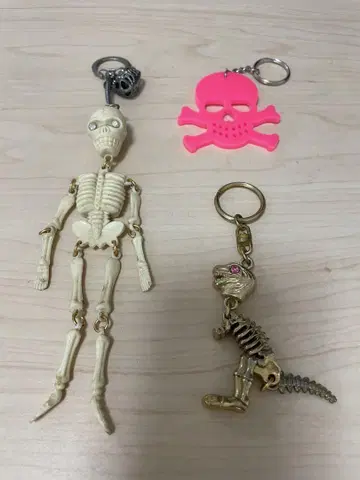 빈티지 해골과 스컬 디자인 키링 세트