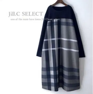 미사용 새상품 Jill.C SELECT 체크 무늬 긴팔 튜닉 원피스