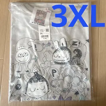 팝마트 라부부 유니클로 티셔츠 라이트 그레이 3XL 새상품