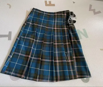 새상품급 O'NEIL OF DUBLIN 퀼트 스커트 UK8 블루 계열