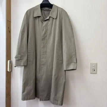 카키 면 스텐카라 코트 라이너 포함 체크 안감