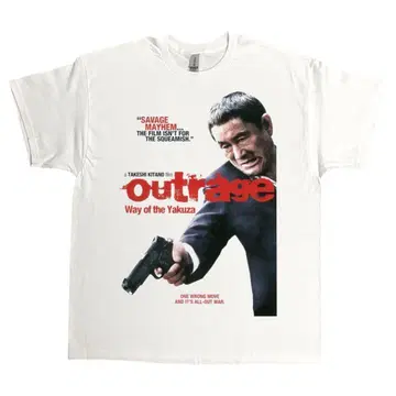 OUTRAGE 아웃레이지 키타노 타케 [L 사이즈] 티셔츠 White