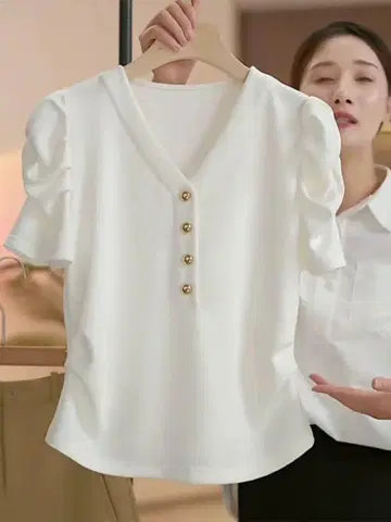 여성용 미니 상의! 레이스 장식 심플한 디자인으로 여름 나들이에 딱!