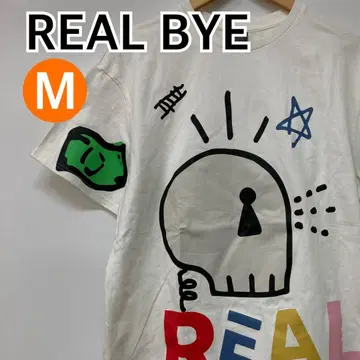 REAL BYE 상의 t셔츠 반팔 화이트 남성용 M [ CT1554 ]