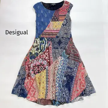 새상품급 Desigual 파워네트 올 패턴 원피스 XS 페이즐리