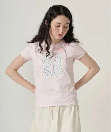 걸리시 반팔 콜라주 티셔츠 TINA:JOJUN