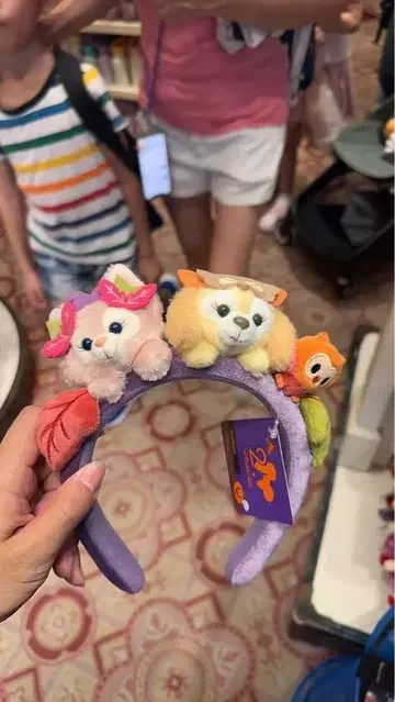 홍콩 디즈니 한정 할로윈 리나벨과 쿠키안 봉제 인형 머리띠