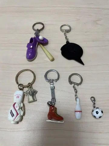 스포츠 디자인 빈티지 키링 6개 세트