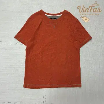 vintage 남성용 오렌지 심플 티셔츠
