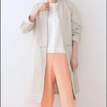 새상품 인디비 숏&롱 블루종 코트 40 베이지
