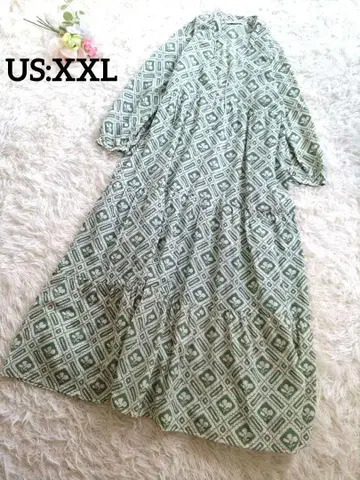 ZARA 자라 올 패턴 원피스 XXL 사이즈 기하학 패턴 티어드