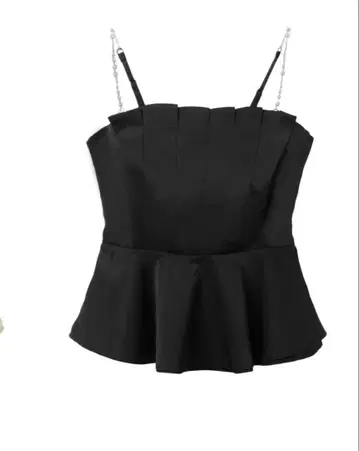 Pearl-Strap Frill Top