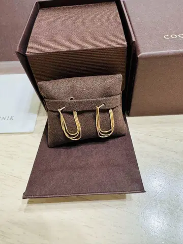 COCOSHNIK K10 컴팩트 3연 체인 후프 귀걸이 희귀