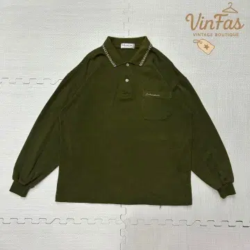 vintage 남성용 긴팔 피케 셔츠 캐주얼 y2k