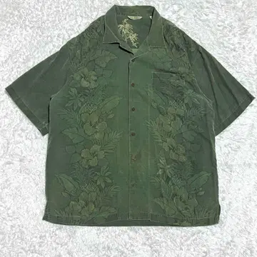 tommy bahama 알로하 셔츠 실크 오픈 카라 셔츠 그린