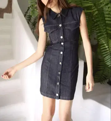 ZARA 드레이프 미니 데님 원피스