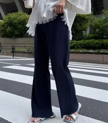 CIAOPANIC TYPY [새상품] 깔끔한 실루엣 리브 팬츠 네이비