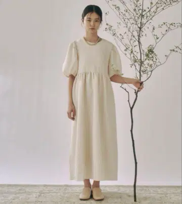 moi tytto 하이웨스트 절개 퍼프 원피스