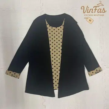 00s vintage 도트 무늬 자켓 스타일 겉옷