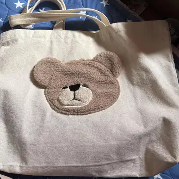 곰 얼굴 자수 토트백