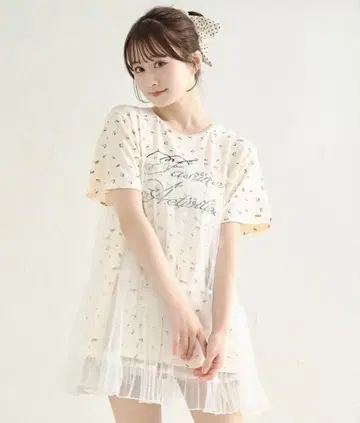 [ 아카챠스 콜라보 아이템 ] 튤 T셔츠 원피스