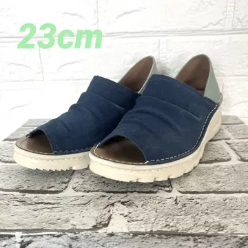 JS Heartlavel 네이비 그린 오픈토 샌들 23cm