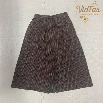 vintage 스트라이프 패턴 레트로 롱 스커트 구제 의류