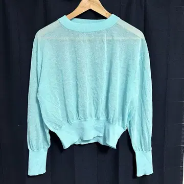 emmi atelier 시어 티셔츠 드롭 숄더 긴팔 상의