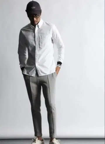 The DUFFER 리브 소매 옥스퍼드 캐주얼 셔츠 L