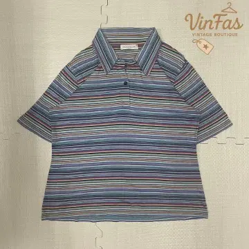 vintage 캐주얼 보더 반팔 셔츠 L 카라 부착
