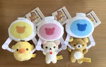 리락쿠마 크레인에 매달려 부들부들 봉제 인형 3종