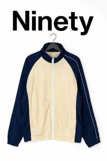 Ninety 나일론 자켓 L 사이즈 베이지 x 네이비 절개 디자인