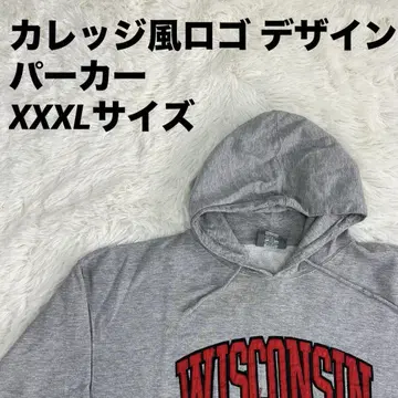 후드티 후드 칼리지 로고 디자인 그레이 XXXL 사이즈 남성용