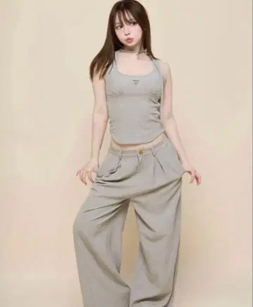 andmary Donna ribbon pants set up