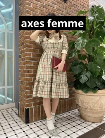 엑시즈팜 Kawaii 체크 무늬 원피스