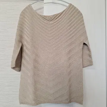 malo 베이지 V넥 반팔 니트