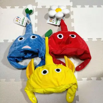 새상품 피크민 코스프레 모자 PIKMIN 머리쓰개 3세트