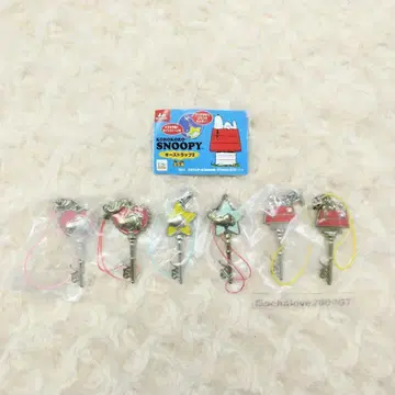 PEANUTS 스누피 키 스트랩 2종 총 6개 컴플리트