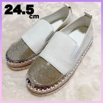 통굽 슬립온 플랫슈즈 여성용 24.5cm 핑크