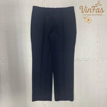 vintage 네이비 무지 슬랙스 팬츠 심플 비즈니스