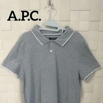 A.P.C. 아페쎄 피케 셔츠 심플 문자 그레이