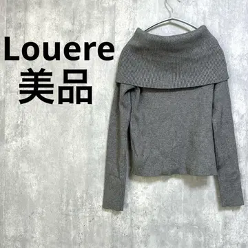 새상품급 Louere 와이드 오프숄더 긴팔 니트탑 차콜 그레이