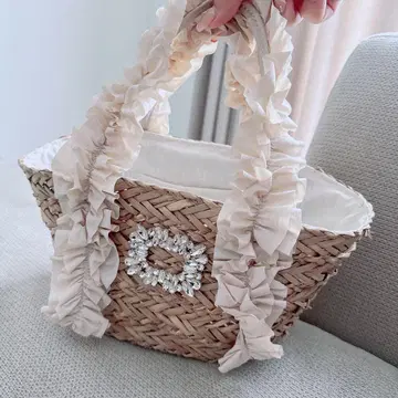SNIDEL HOME 비쥬 장식 바스켓백