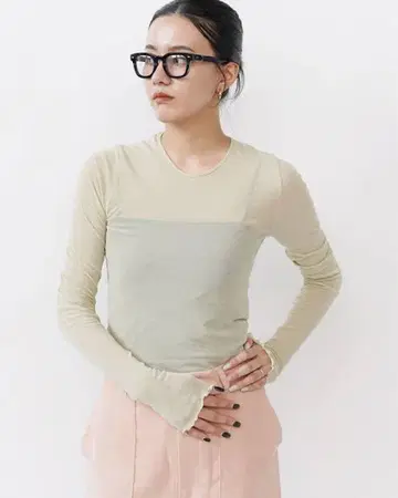 HAKUJI Soft sheer LS PO / BEIGE
