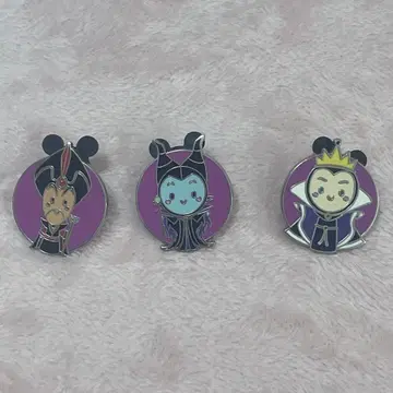 홍콩 디즈니 빌런 핀 배지 3개 세트